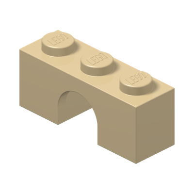 BRICK W. BOW 1X3 · Brick Yellow (réf. BrickLink Tan)