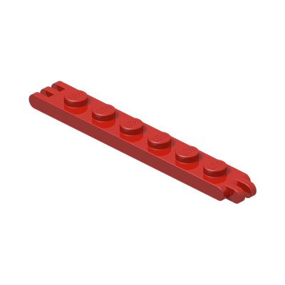 Hinge Plate 1 x 6 with 2 and 3 Fingers On Ends · Réf. BrickLink 4504 · Couleur BrickLink : Red