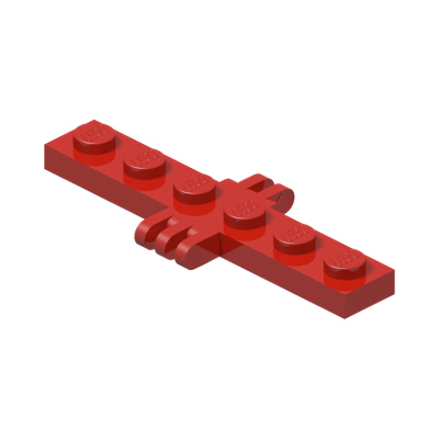 Hinge Plate 1 x 6 with 2 and 3 Fingers On Sides · Réf. BrickLink 4507 · Couleur BrickLink : Red