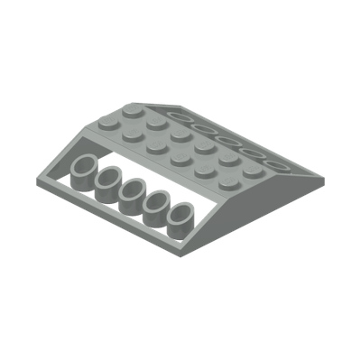 Slope 33 6 x 6 Double (Train Roof) · LEGO 4201555 (réf. BrickLink 4509) · Couleur BrickLink : Light Gray