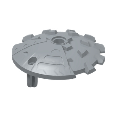 Bionicle Weapon 5 x 5 Shield with Saw Blade Studded · LEGO 4187592 (réf. BrickLink 45275) · Couleur BrickLink : Pearl Light Gray