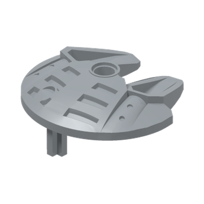 Bionicle Weapon 5 x 5 Shield with Dual Scoop Prongs · LEGO 4278812 (réf. BrickLink 45276) · Couleur BrickLink : Pearl Light Gray
