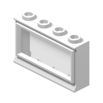 Window 1 x 4 x 2 with Fixed Trans-Clear Glass · Réf. BrickLink 453 · Couleur BrickLink : White