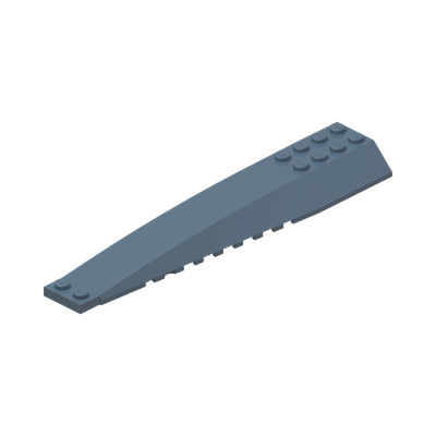 Wedge 16 x 4 Triple Curved with Reinforcements · Réf. BrickLink 45301 · Sand Blue (réf. BrickLink Sand Blue)