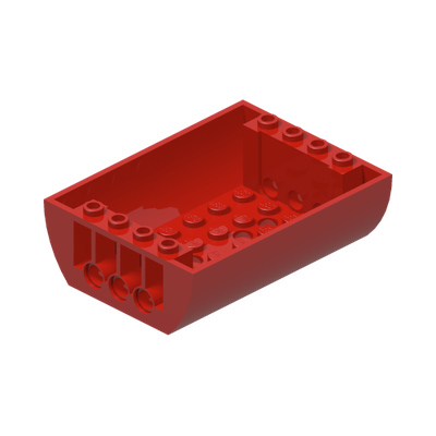 Slope, Curved, Inverted 6 x 8 x 2 Double · Réf. BrickLink 45410 · Couleur BrickLink : Red