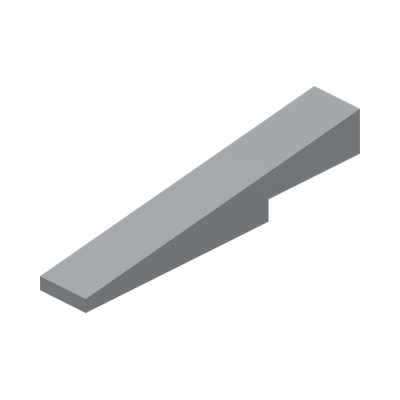 ROOF TILE 1X6X1, NO. 1 · Medium Stone Grey (réf. BrickLink Light Bluish Gray)