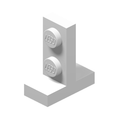PLATE 2X1, W/ VERT. TUBE · LEGO 6465322 (réf. BrickLink 4585) · White (réf. BrickLink White)