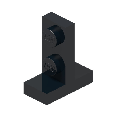Bracket 1 x 2 - 2 x 1 Centered · Couleur BrickLink : Black