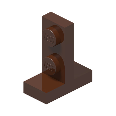 PLATE 2X1, W/ VERT. TUBE · Reddish Brown (réf. BrickLink Reddish Brown)
