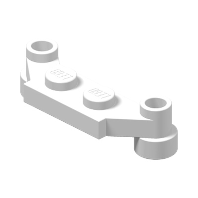PLATE 1X4 SPLIT-LEVEL · LEGO 6302649 (réf. BrickLink 4590) · White (réf. BrickLink White)
