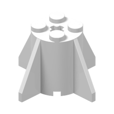 Brick, Round 2 x 2 x 2 with Fins · LEGO 459101 (réf. BrickLink 4591) · Couleur BrickLink : White