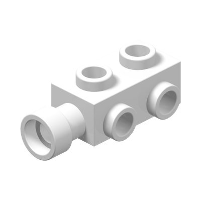 Brick, Modified 1 x 2 x 2/3 with Studs on Sides and Extended Stud Receptacle · LEGO 4112538 (réf. BrickLink 4595) · Couleur BrickLink : White