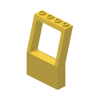 Fabuland Window 2 x 4 x 5 with Square Top · Réf. BrickLink 4608 · Couleur BrickLink : Yellow