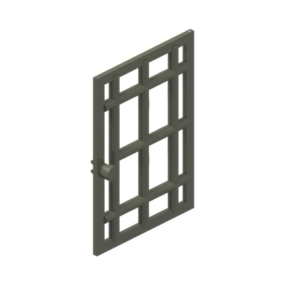 Door 1 x 6 x 7 Barred · LEGO 461127 (réf. BrickLink 4611) · Couleur BrickLink : Dark Gray