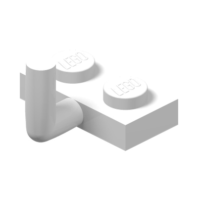 Plate, Modified 1 x 2 with Bar Arm Up (Horizontal Arm 6mm) · LEGO 462301 (réf. BrickLink 4623a) · Couleur BrickLink : White