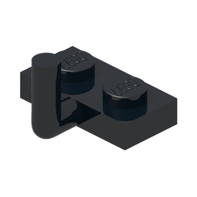 PLATE 1X2 W. VERTICAL SCHAFT · Black (réf. BrickLink Black)
