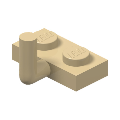 PLATE 1X2 W. VERTICAL SCHAFT · Brick Yellow (réf. BrickLink Tan)