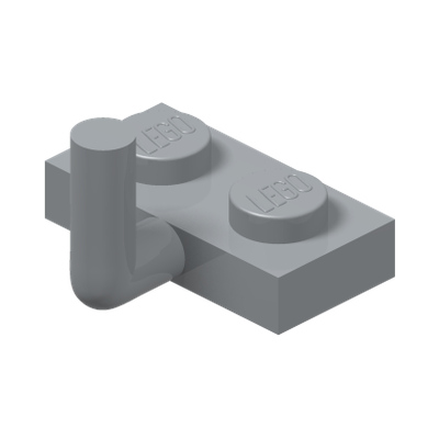 PLATE 1X2 W. VERTICAL SCHAFT · Medium Stone Grey (réf. BrickLink Light Bluish Gray)