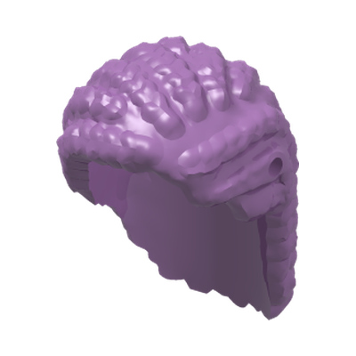Mini Doll, Hair Female Long Braided · Réf. BrickLink 4643 · Medium Lavender (réf. BrickLink Medium Lavender)
