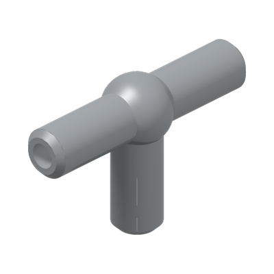 T-PIECE · LEGO 4211508 (réf. BrickLink 4697b) · Medium Stone Grey (réf. BrickLink Light Bluish Gray)