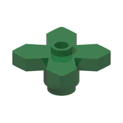 Plant Flower 2 x 2 Leaves - Angular · LEGO 472728 (réf. BrickLink 4727) · Dark Green (réf. BrickLink Green)