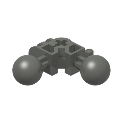 Bionicle Ball Joint 3 x 3 x 2 90 degrees with 2 Ball Joint and Axle Hole · LEGO 4289249 (réf. BrickLink 47300) · Couleur BrickLink : Dark Bluish Gray