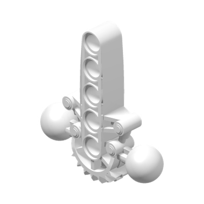 Bionicle Hips / Lower Torso with 2 Ball Joint and 7 Tooth Half Gear · LEGO 4217827 (réf. BrickLink 47306) · Couleur BrickLink : White