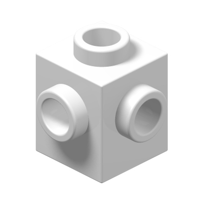 BRICK 1X1 W. 4 KNOBS · LEGO 4111971 (réf. BrickLink 4733) · White (réf. BrickLink White)