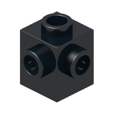 BRICK 1X1 W. 4 KNOBS · Black (réf. BrickLink Black)