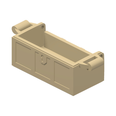 Container, Treasure Chest Bottom with Slots in Back · LEGO 4618652 (réf. BrickLink 4738a) · Couleur BrickLink : Tan