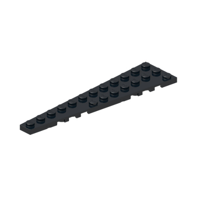 LEFT PLATE W. ANGLE 3X12 · Black (réf. BrickLink Black)