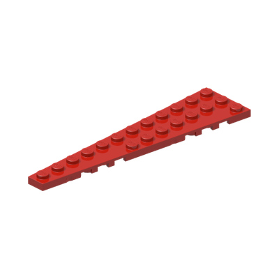 Wedge, Plate 12 x 3 Left · LEGO 4208990 (réf. BrickLink 47397) · Couleur BrickLink : Red