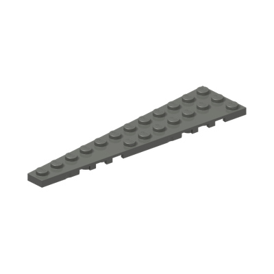 LEFT PLATE W. ANGLE 3X12 · Dark Stone Grey (réf. BrickLink Dark Bluish Gray)