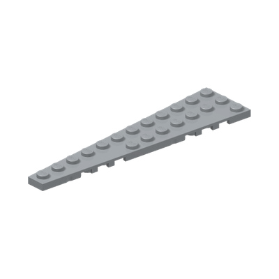 LEFT PLATE W. ANGLE 3X12 · Medium Stone Grey (réf. BrickLink Light Bluish Gray)