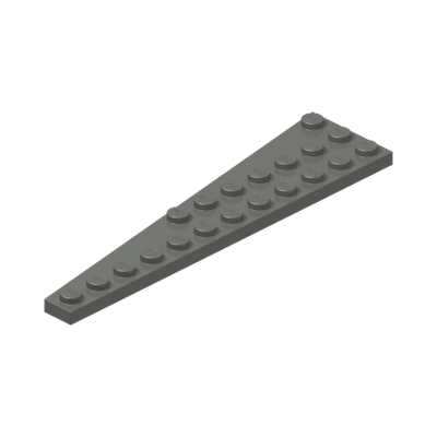 RIGHT PLATE W. ANGLE 3X12 · Dark Stone Grey (réf. BrickLink Dark Bluish Gray)