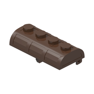 Container, Treasure Chest Lid Curved with Thick Hinge · LEGO 473925 (réf. BrickLink 4739a) · Couleur BrickLink : Brown