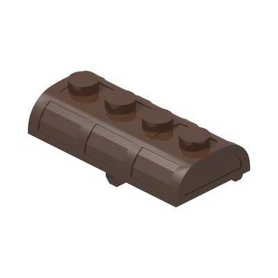 Container, Treasure Chest Lid Curved with Thin Hinge · Réf. BrickLink 4739b · Couleur BrickLink : Brown