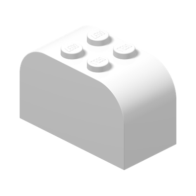 Slope, Curved 4 x 2 x 2 Double with 4 Studs · Réf. BrickLink 4744 · Couleur BrickLink : White
