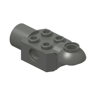 Technic, Brick Modified 2 x 2 with Pin Hole, Rotation Joint Ball Half Horizontal, and Rotation Joint Socket · LEGO 4636472 (réf. BrickLink 47452) · Couleur BrickLink : Dark Bluish Gray