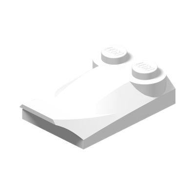PLATE W. BOWS 2X3½ · LEGO 4610897 (réf. BrickLink 47456) · White (réf. BrickLink White)