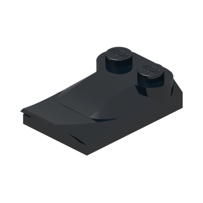 PLATE W. BOWS 2X3½ · Black (réf. BrickLink Black)