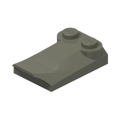 PLATE W. BOWS 2X3½ · Titanium Metallic (réf. BrickLink Pearl Dark Gray)