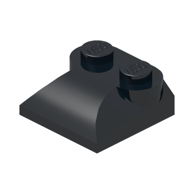 PLATES W. BOWS 2X2 · Black (réf. BrickLink Black)