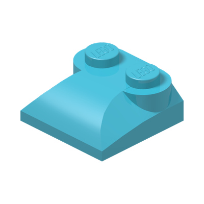 PLATES W. BOWS 2X2 · Medium Azur (réf. BrickLink Medium Azure)