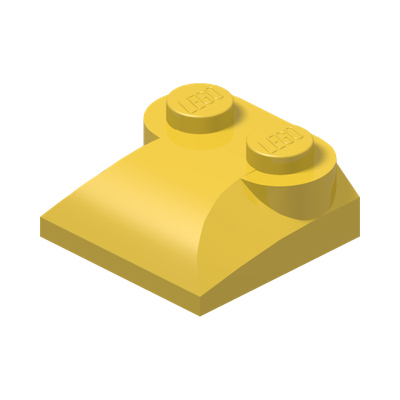 PLATES W. BOWS 2X2 · Bright Yellow (réf. BrickLink Yellow)