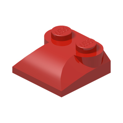 PLATES W. BOWS 2X2 · Bright Red (réf. BrickLink Red)