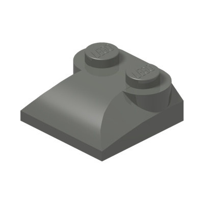PLATES W. BOWS 2X2 · Dark Stone Grey (réf. BrickLink Dark Bluish Gray)