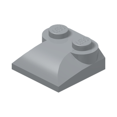 PLATES W. BOWS 2X2 · Medium Stone Grey (réf. BrickLink Light Bluish Gray)