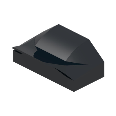 PLATE W. BOWS 2X1½ · Black (réf. BrickLink Black)