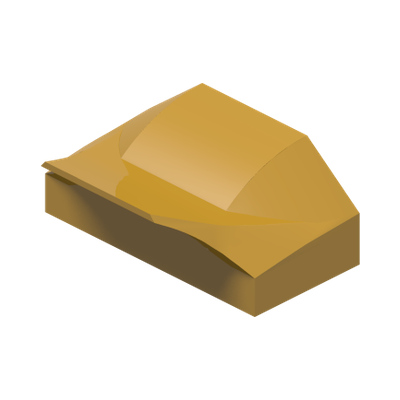 PLATE W. BOWS 2X1½ · Warm Gold (réf. BrickLink Pearl Gold)